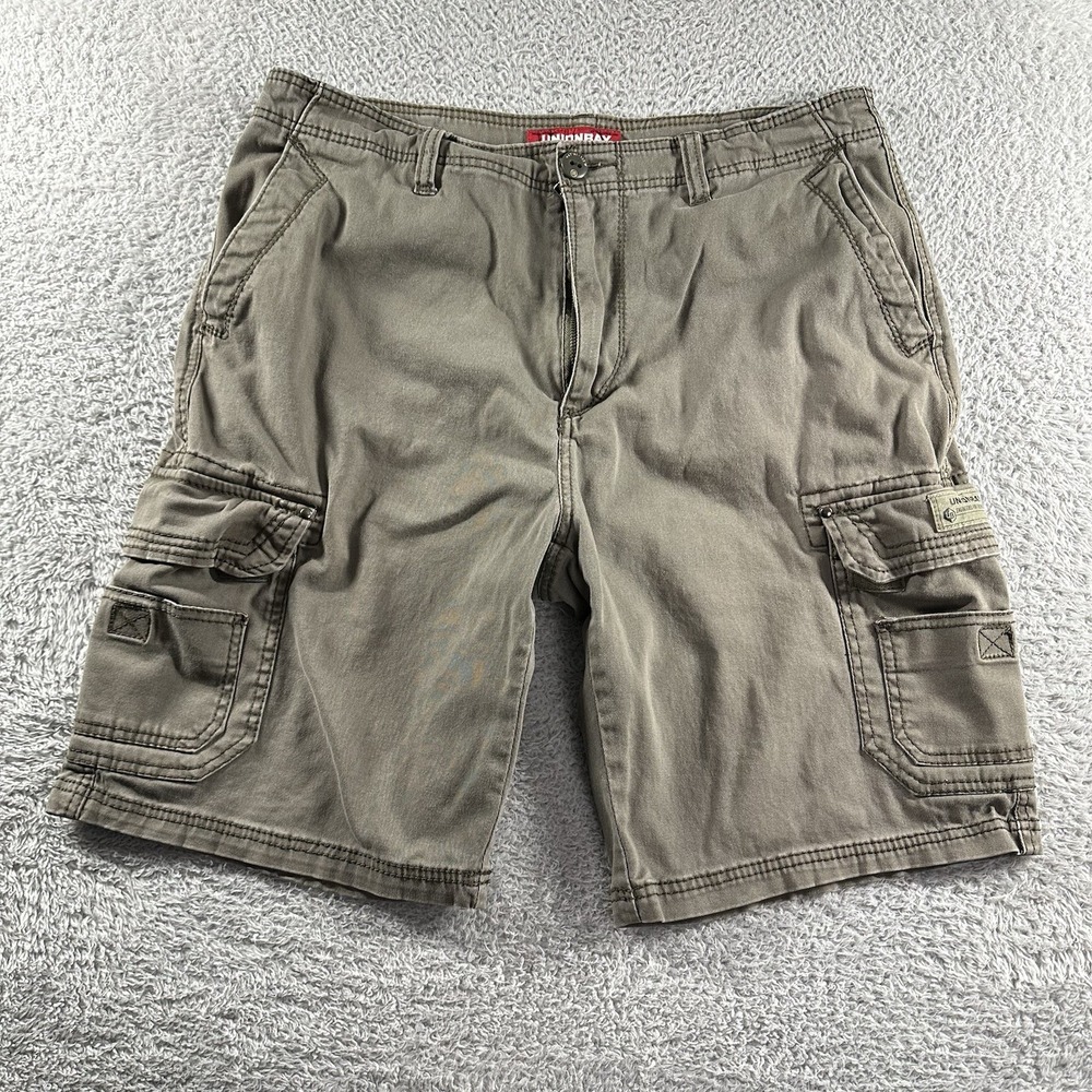 Union Bay Cargo Shorts‎ Mens 36 Gray Green Outdoors Hiking Utility Gorpcore
